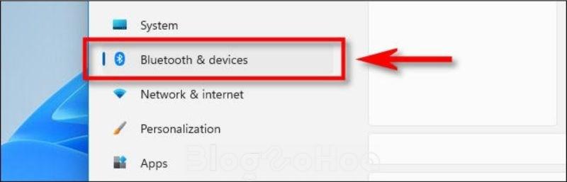 Bấm chọn Bluetooth & Devices