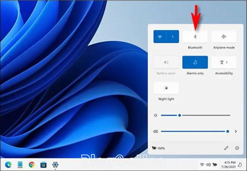 Nhấn vào biểu tượng Bluetooth để kích hoạt