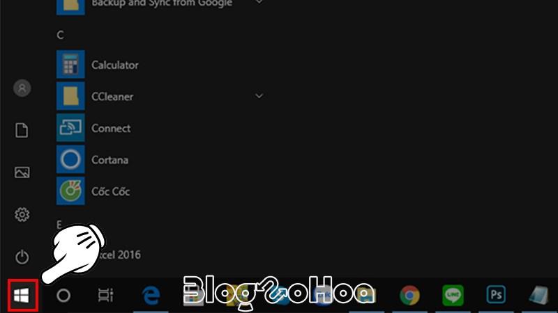 Nhấn vào cửa sổ Windows