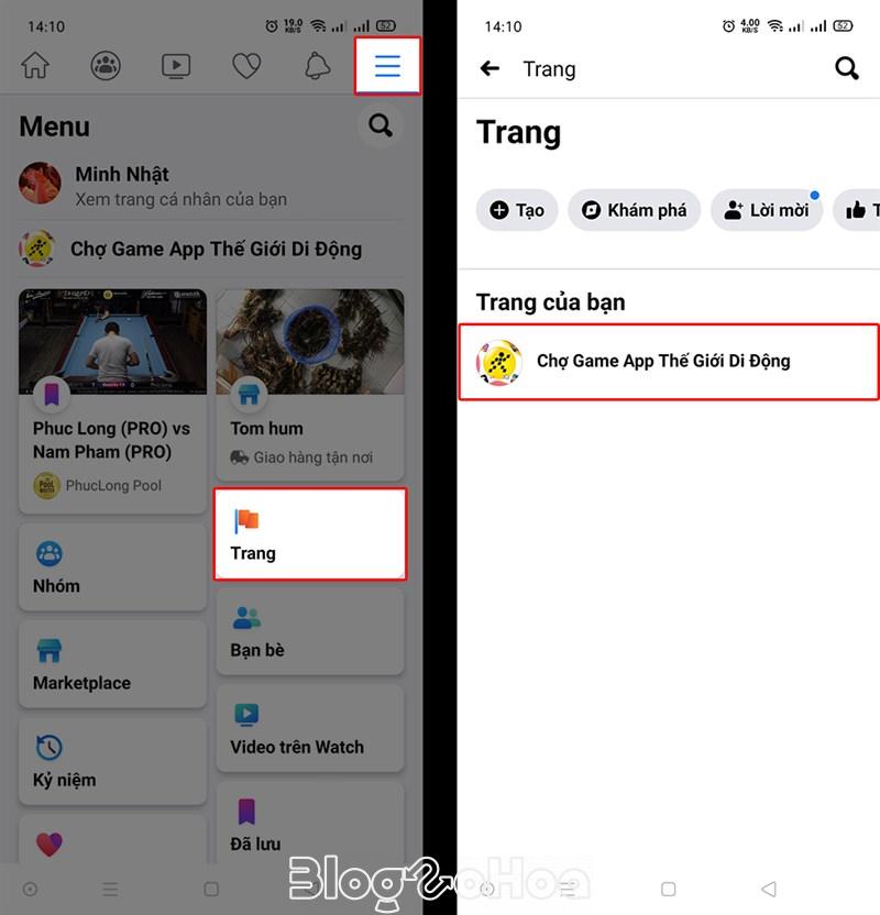 Chọn trang Fanpage muốn phân quyền