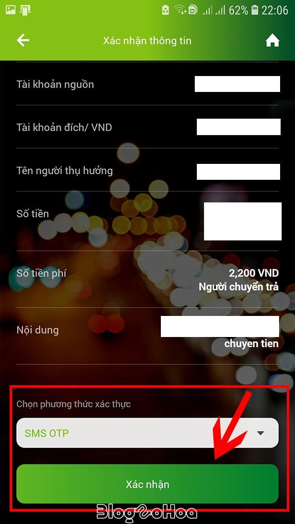Đến bước này, ứng dụng yêu cầu bạn phải Xác nhận SMS OTP. Đến bước này, ứng dụng yêu cầu bạn phải Xác nhận SMS OTP.