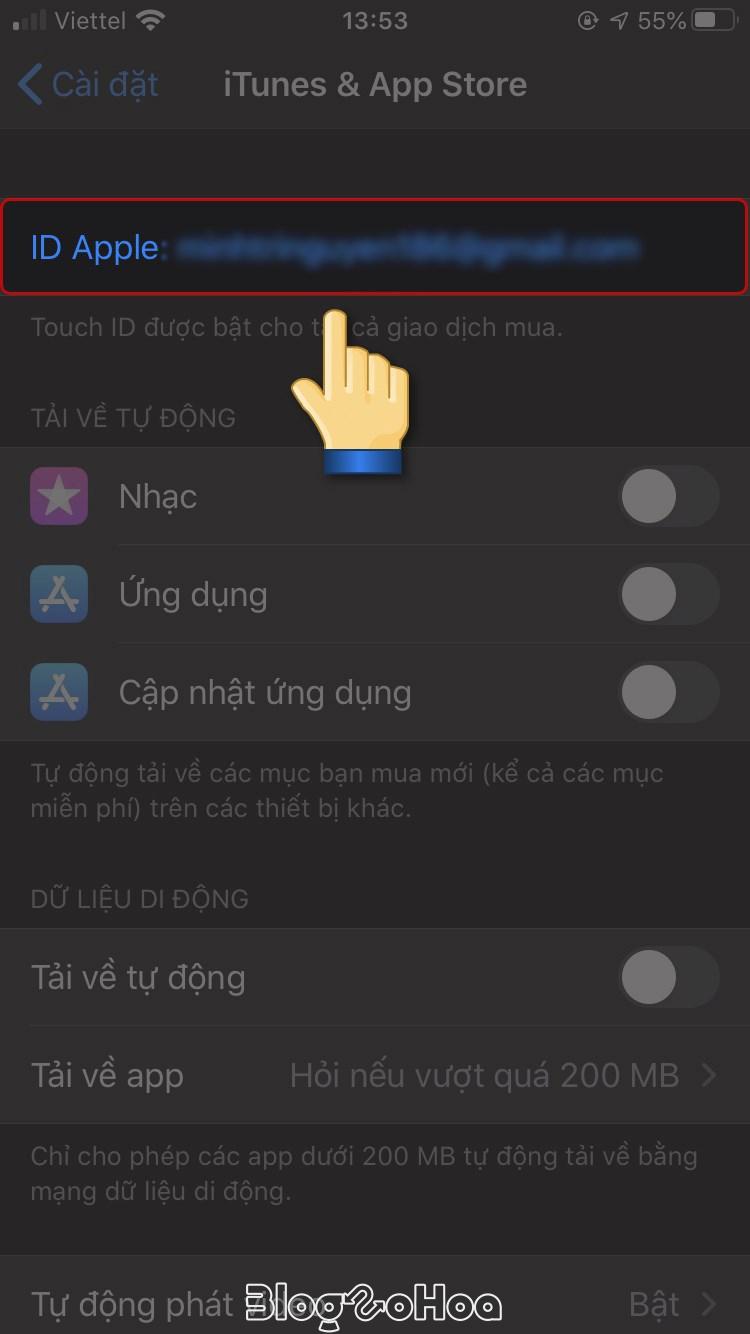 Chọn ID Apple