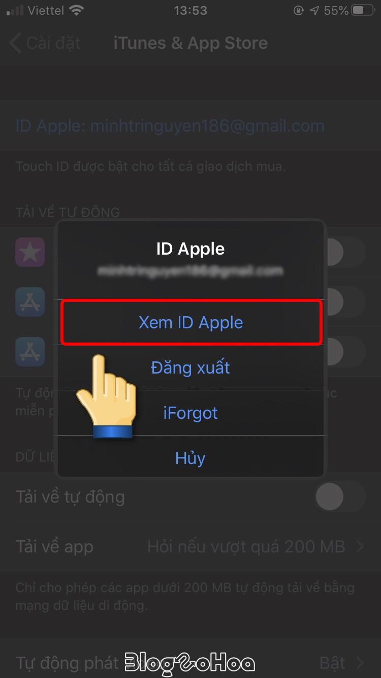 Chọn Xem ID Apple