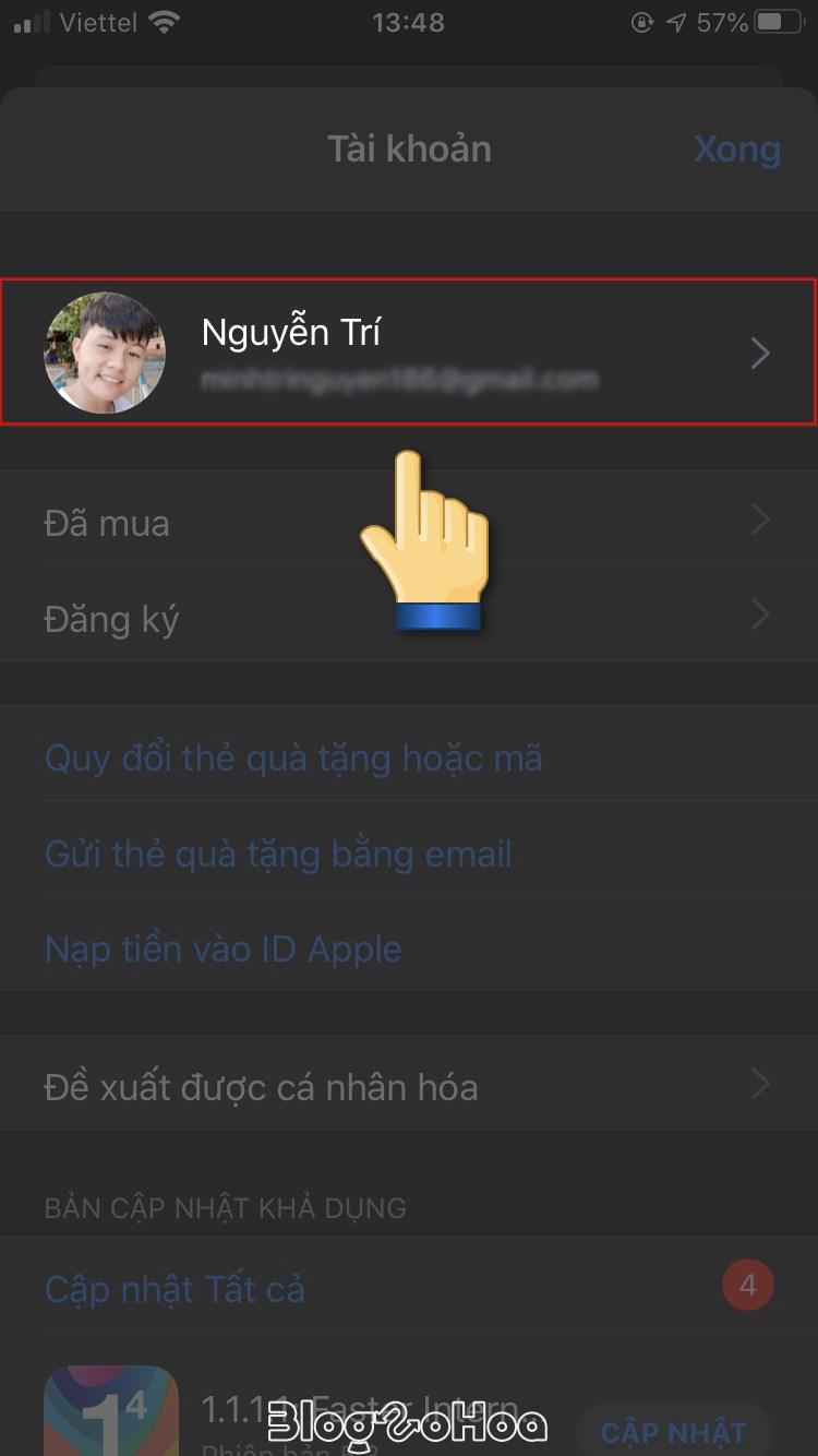 Chọn tên tài khoản