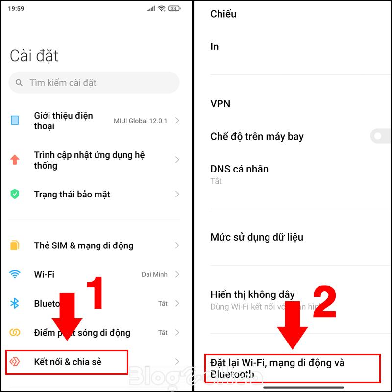Đặt lại cài đặt mạng Đặt lại cài đặt mạng