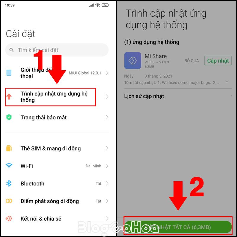 Cập nhật phần mềm Cập nhật phần mềm