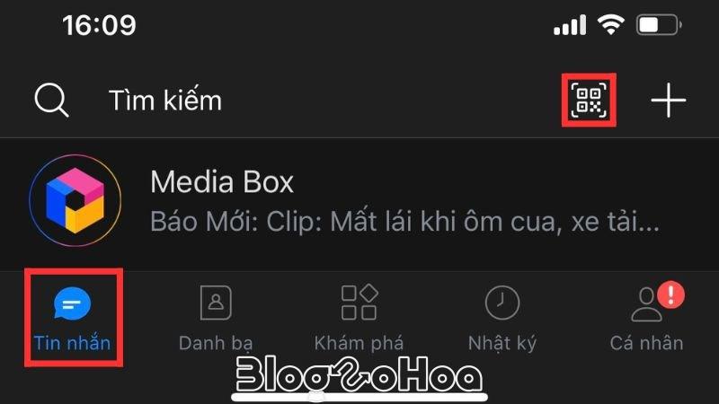 Bạn mở ứng dụng Zalo trên điện thoại và chọn mục Tin nhắn > Ấn chọn biểu tượng mã QR Bạn mở ứng dụng Zalo trên điện thoại và chọn mục Tin nhắn > Ấn chọn biểu tượng mã QR