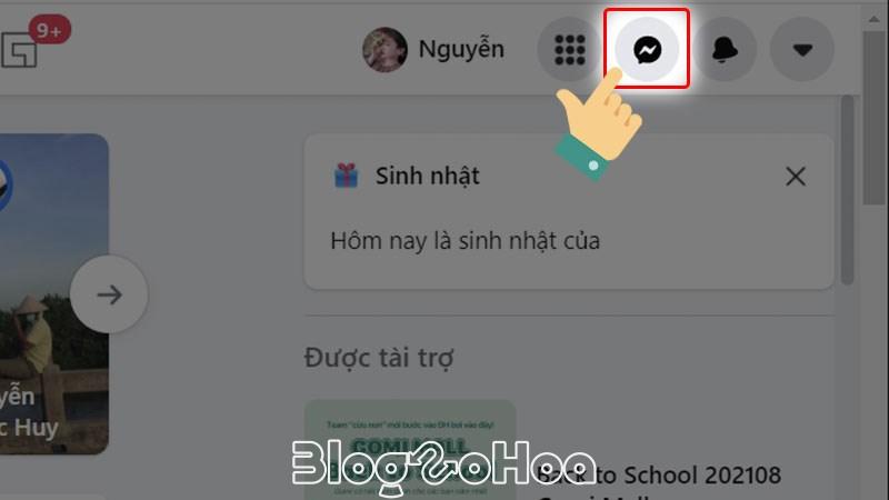 Vào Messenger sau đó nhấn vào Biểu tượng trò chuyện Vào Messenger sau đó nhấn vào Biểu tượng trò chuyện