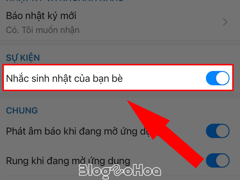Bật mục nhắc sinh nhật của bạn bè Bật mục nhắc sinh nhật của bạn bè