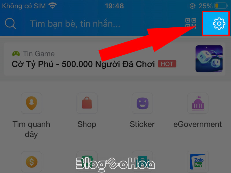 Chọn biểu tượng bánh răng Cài đặt Chọn biểu tượng bánh răng Cài đặt