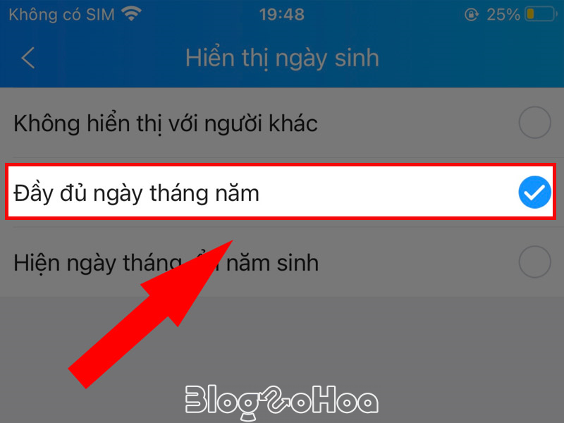 Bật thông báo ngày sinh Bật thông báo ngày sinh