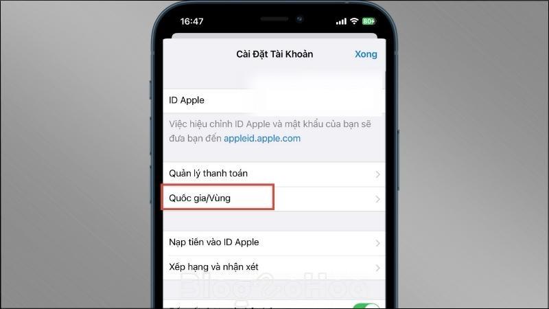 Chọn Quốc gia/Vùng