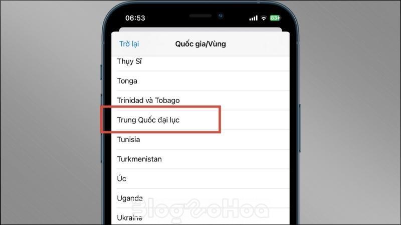 Chọn Trung Quốc đại lục