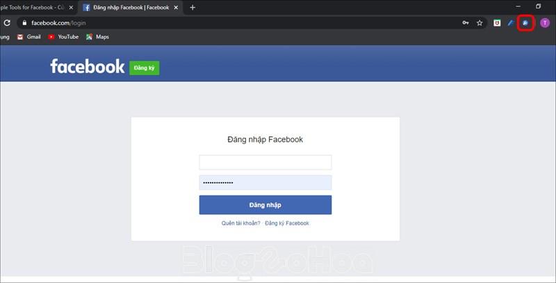 Đăng nhập tài khoản Facebook của bạn