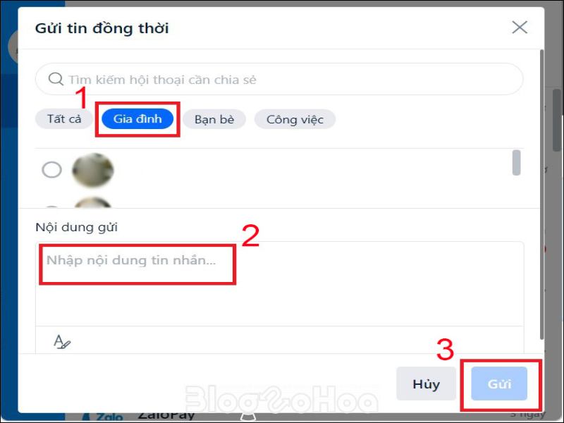 Nhập nội dung tin nhắn và chọn gửi Nhập nội dung tin nhắn và chọn gửi