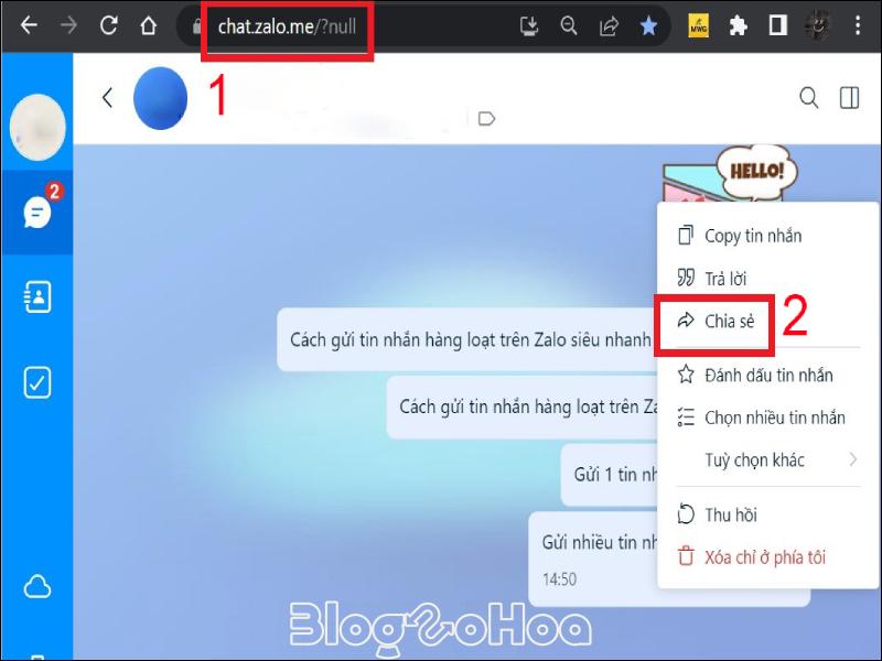 Chọn tin nhắn bạn muốn gửi cho nhiều người và nhấn chia sẻ Chọn tin nhắn bạn muốn gửi cho nhiều người và nhấn chia sẻ