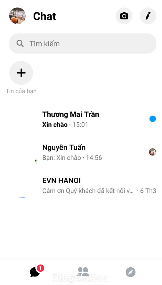 Quay lại giao diện tin nhắn