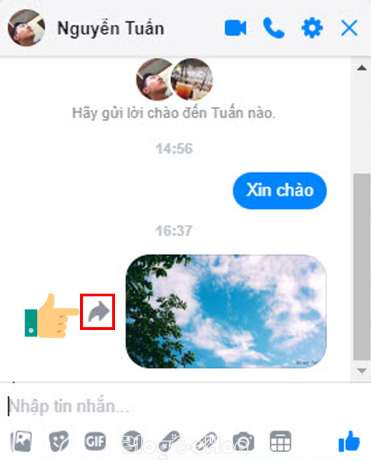  Bạn gửi hình ảnh trên Messenger như thông thường 