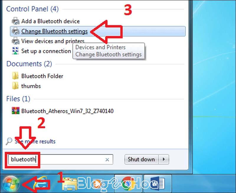 Nhấn chọn Change Bluetooth Settings Nhấn chọn Change Bluetooth Settings