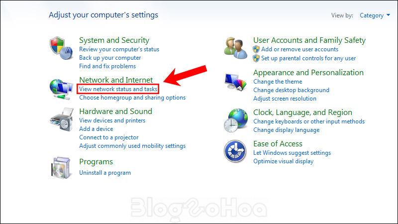 Chọn View network status or tasks Chọn View network status or tasks