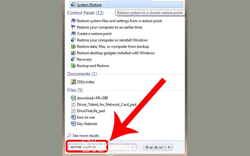 Truy cập System Restore Truy cập System Restore