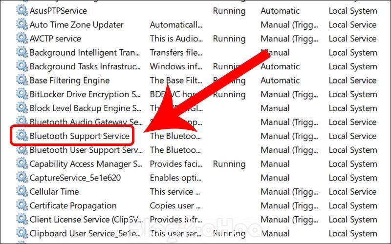 Nhấn đúp chuột vào Bluetooth Support Service Nhấn đúp chuột vào Bluetooth Support Service