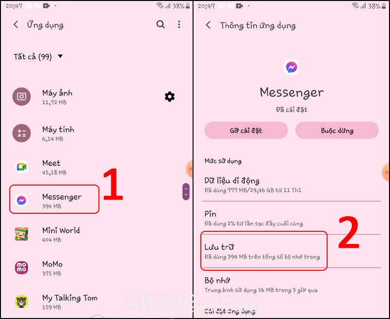 Vào Lưu trữ của Messenger