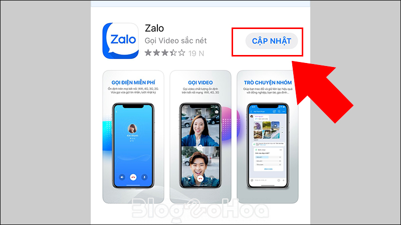 Cập nhật ứng dụng Zalo Cập nhật ứng dụng Zalo
