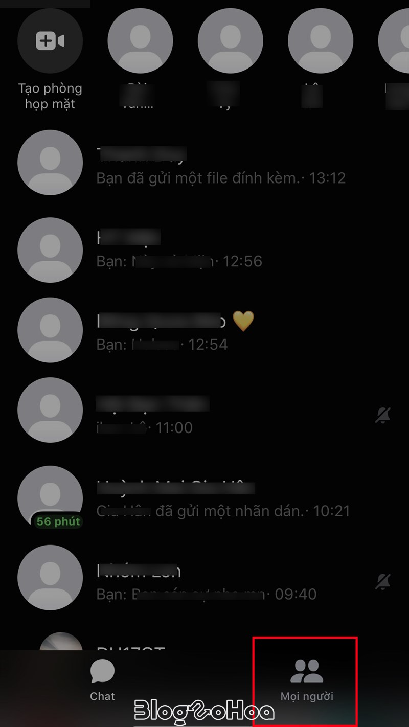 Mở ứng dụng Messenger, chọn Mọi người ở góc dưới bên phải Mở ứng dụng Messenger, chọn Mọi người ở góc dưới bên phải