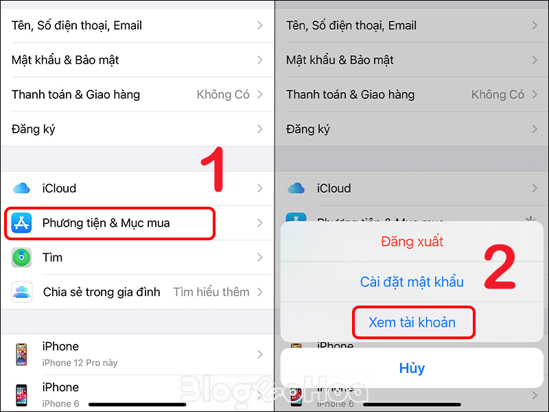 Xem tài khoản App Store Xem tài khoản App Store