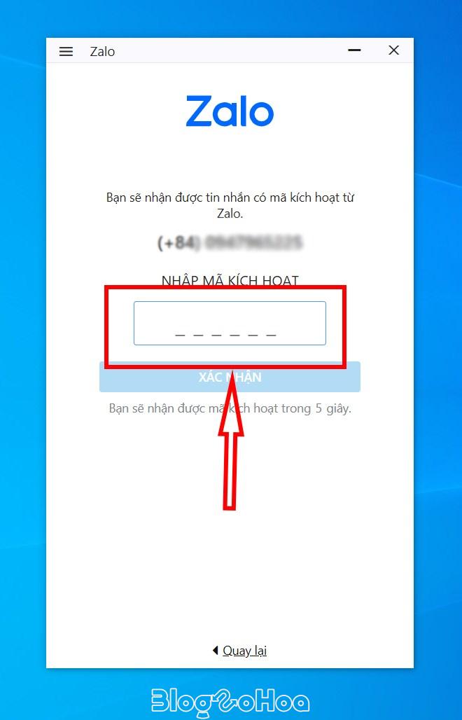 Nhập Mã kích hoạt Zalo Nhập Mã kích hoạt Zalo