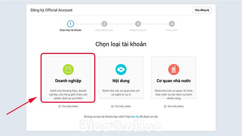 Chọn loại tài khoản dành cho Doanh nghiệp Chọn loại tài khoản dành cho Doanh nghiệp