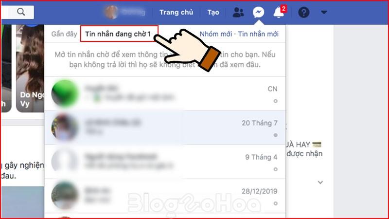 Nhấp vào đây để xem tin nhắn chờ