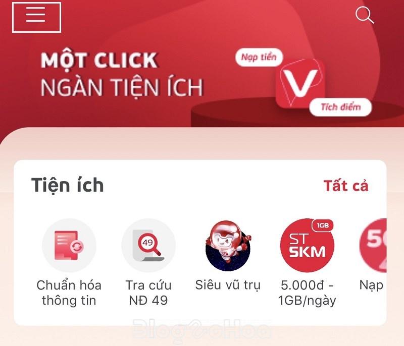 Chọn biểu tượng 3 dấu gạch Chọn biểu tượng 3 dấu gạch