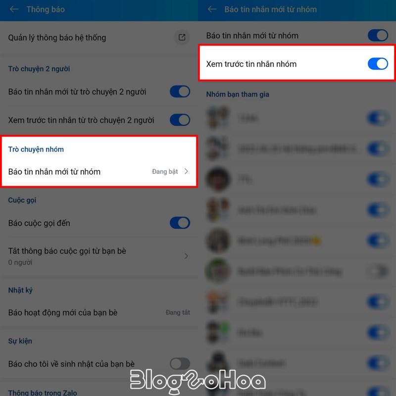 Zalo không hiện tin nhắn trong thông báo Zalo không hiện tin nhắn trong thông báo