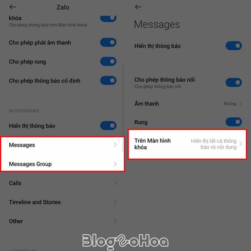 Zalo không hiện tin nhắn trong thông báo Zalo không hiện tin nhắn trong thông báo